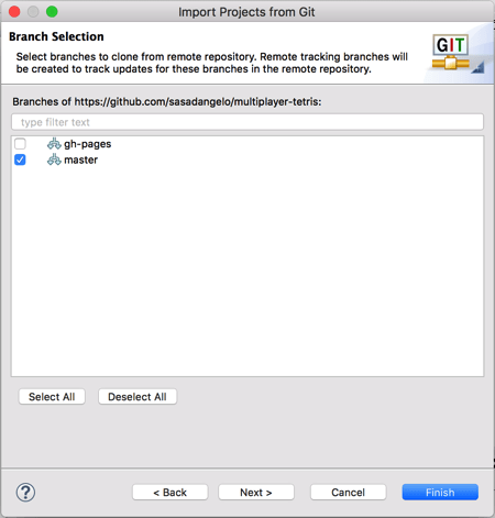 Master Branch Selection