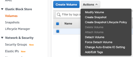 Create EBS Snapshot
